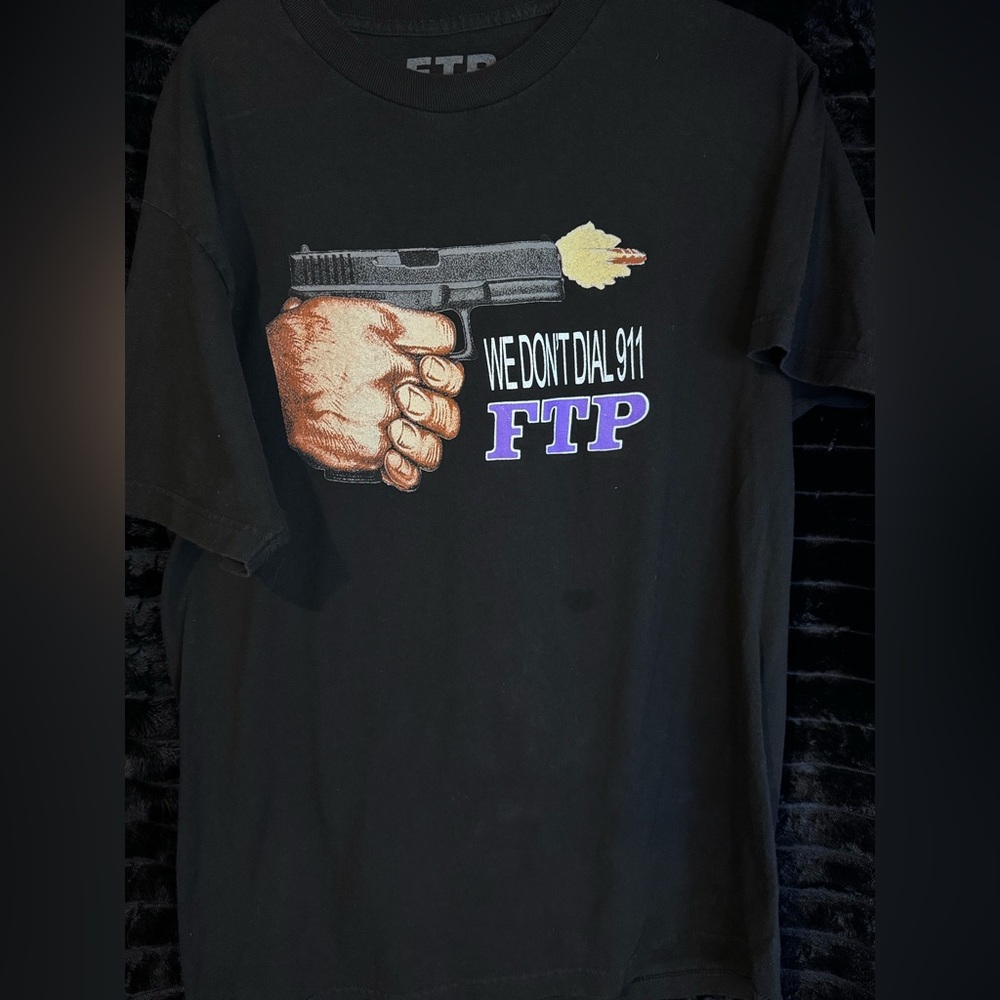 FTP We Don’t Call 911 Black Graphic T-Shirt